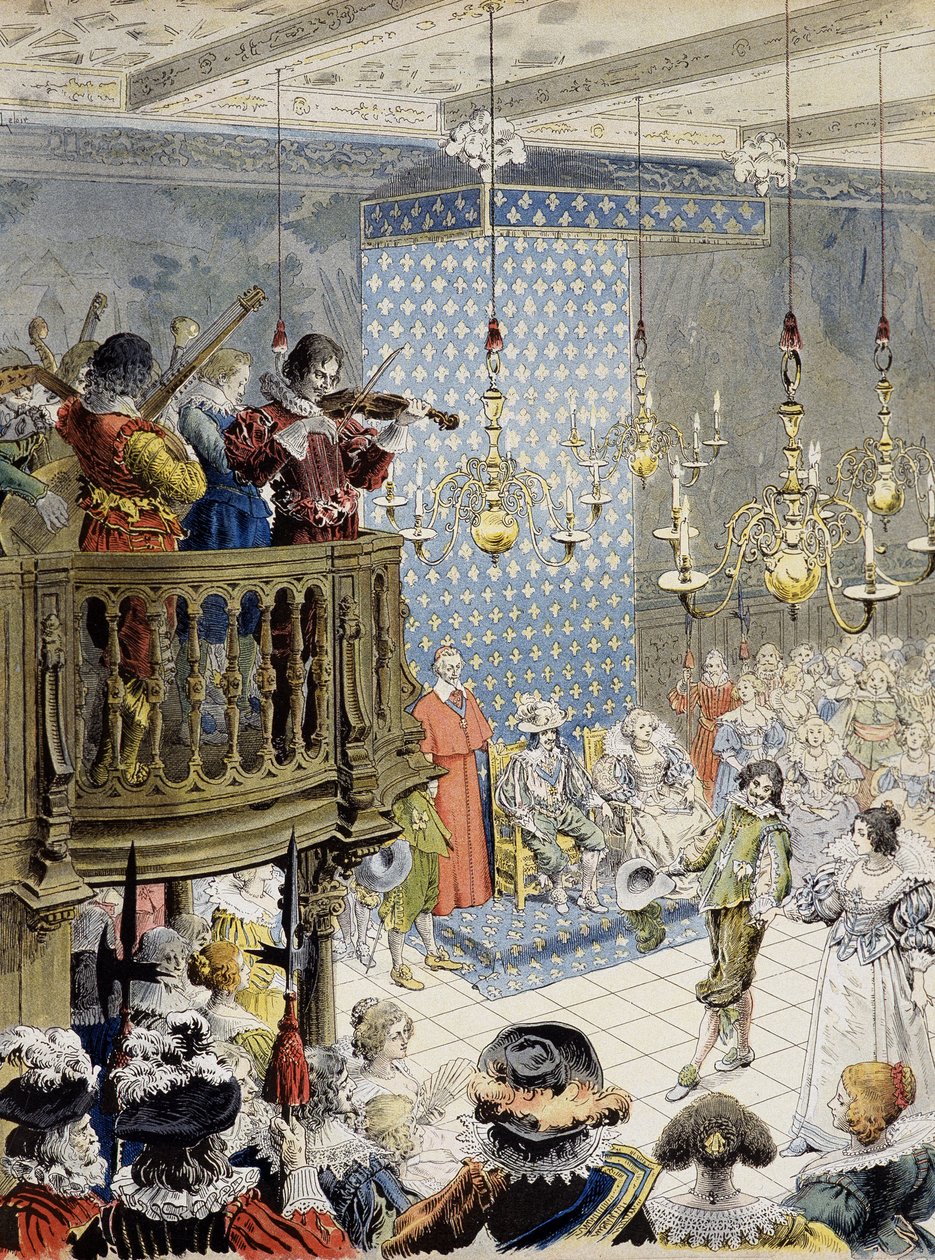 Der Ball am Hof (unter Ludwig XIII) - in „Richelieu“ von Maurice Leloir von Maurice Leloir