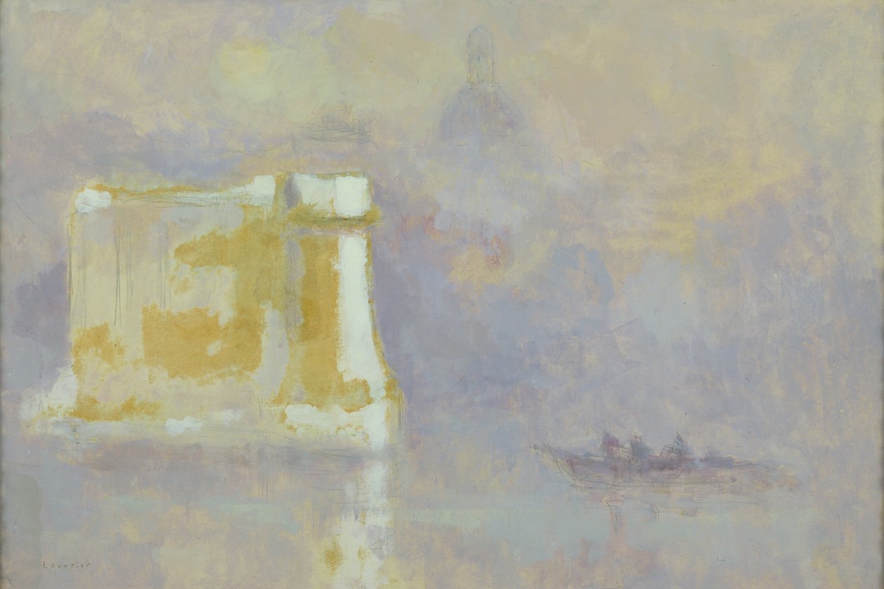 Weißer Stapel umgeben von Nebel von Maurice Louvrier