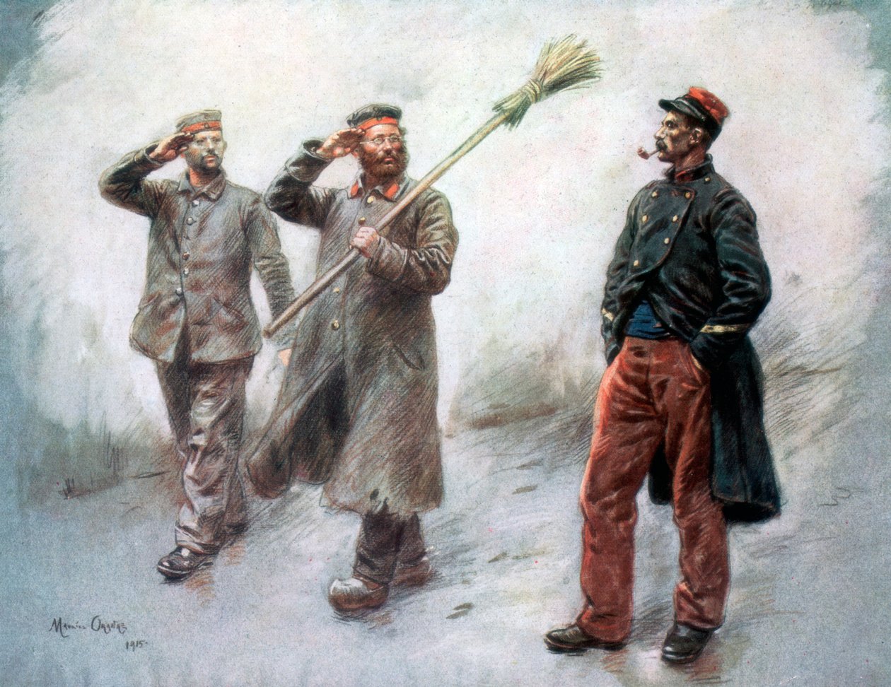 Dienst bei der Hauptquartier, deutsche Gefangene in Dinan, 1915, 1926 von Maurice Orange