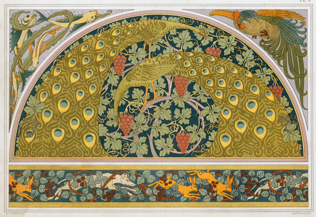 Entwürfe für Ränder und Ecken, veröffentlicht 1897 von Maurice Pillard Verneuil