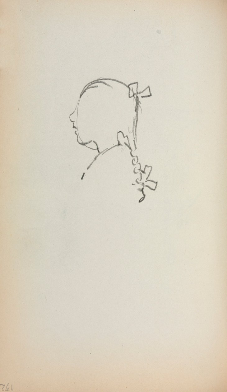 Italienisches Skizzenbuch: Kopf eines Mädchens im Profil (Seite 152) von Maurice Prendergast