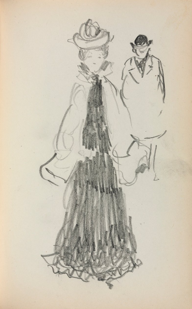 Italienisches Skizzenbuch: Stehende Frau und Mann (Seite 125) von Maurice Prendergast