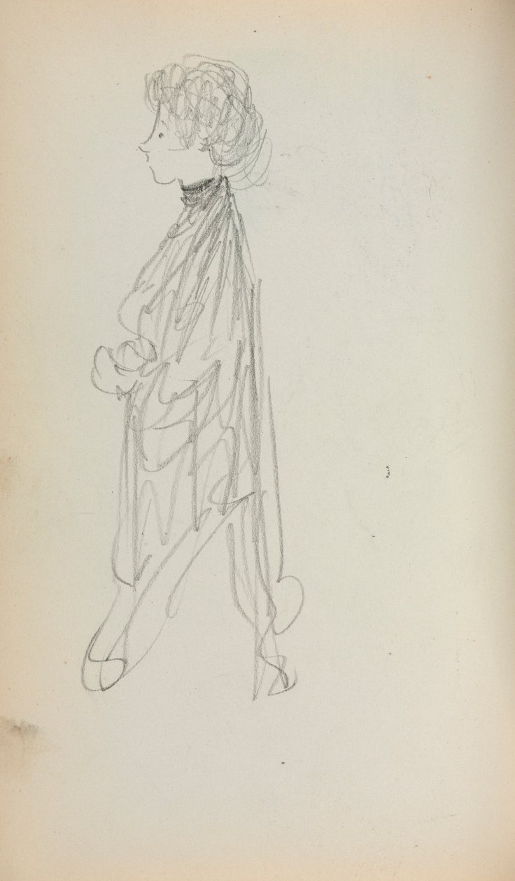 Italienisches Skizzenbuch: Stehende Frau im Profil (Seite 51) von Maurice Prendergast