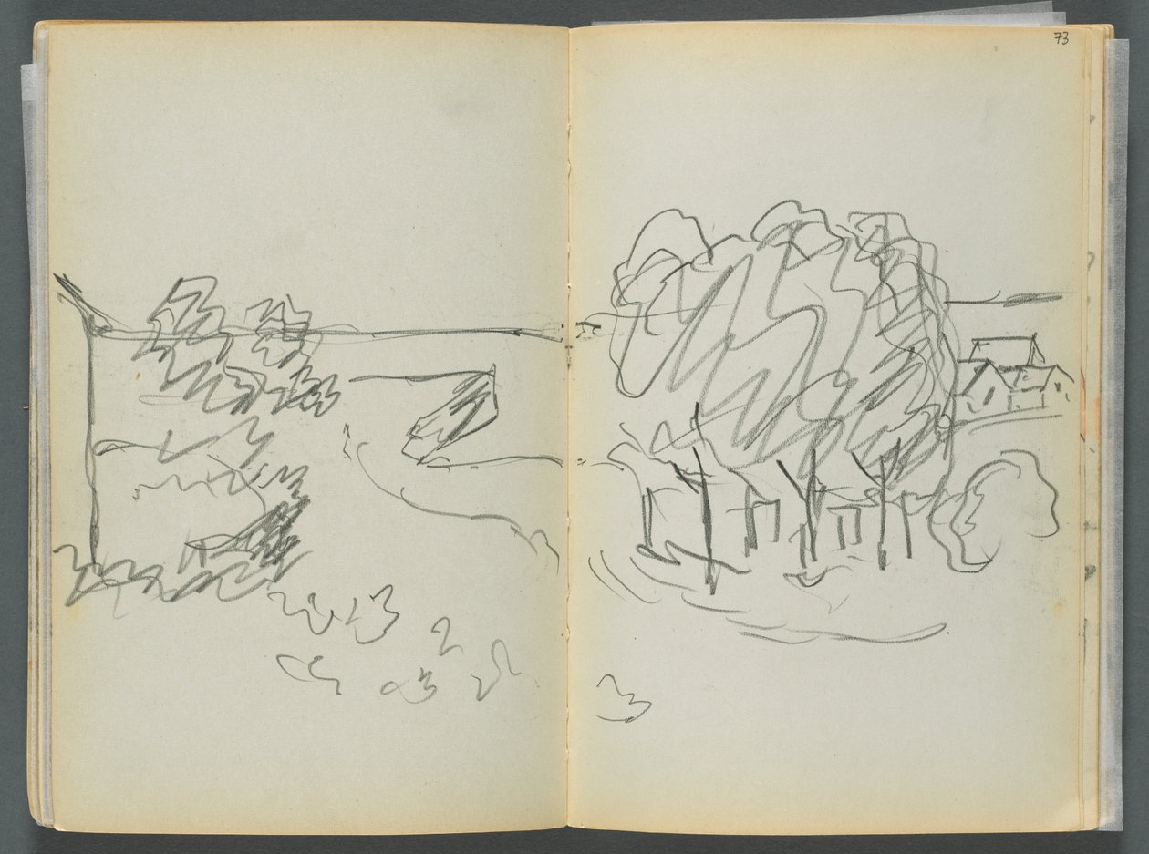Skizzenbuch - Das Granite Shore Hotel, Rockport, Seite 072 & 73: Stadtansicht von Maurice Prendergast