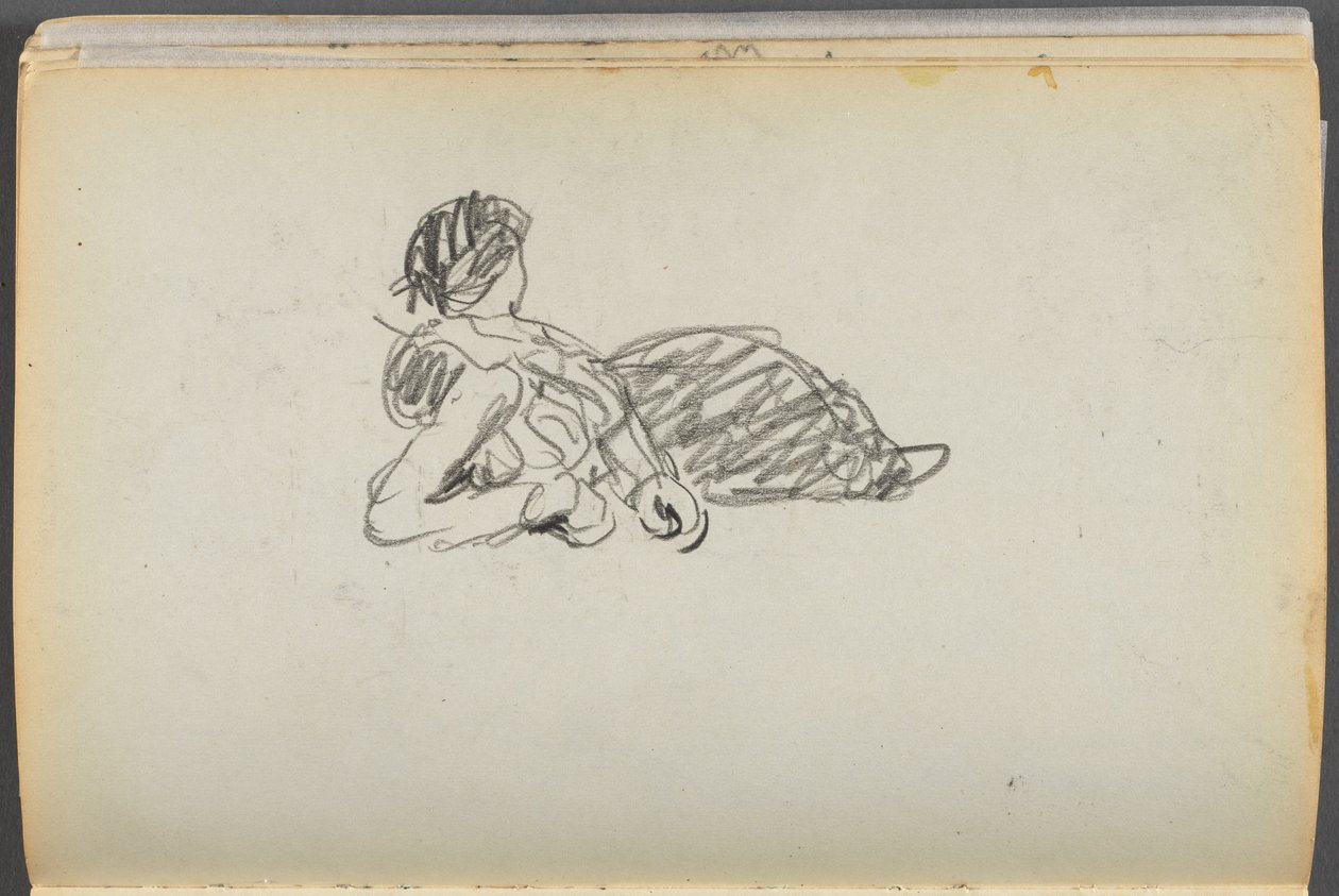 Skizzenbuch - The Granite Shore Hotel, Rockport, Seite 082: Liegende Figur von Maurice Prendergast