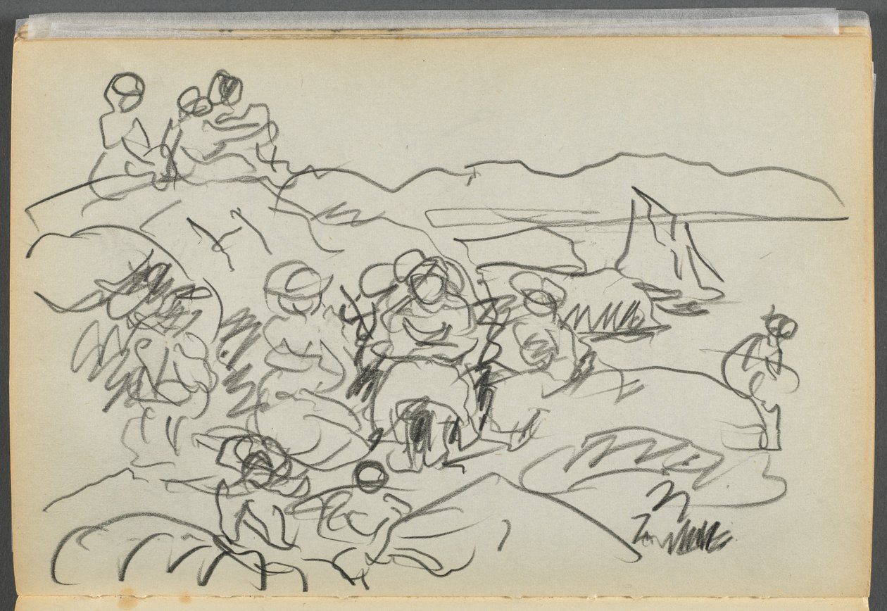 Skizzenbuch - The Granite Shore Hotel, Rockport, Seite 096: Picknicker von Maurice Prendergast