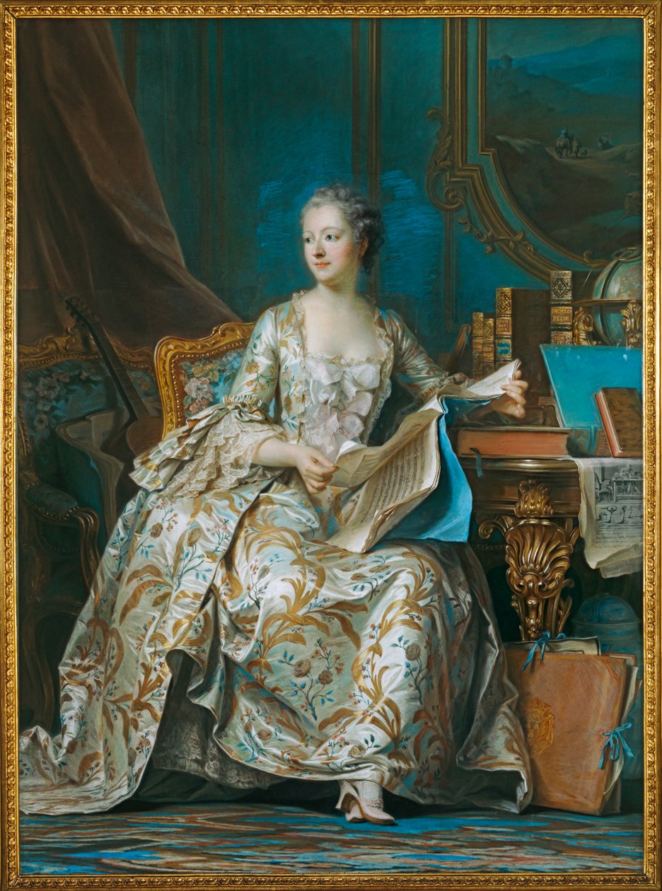 Die Marquise de Pompadour, einflussreiche Mätresse von König Ludwig XV von Maurice Quentin de La Tour