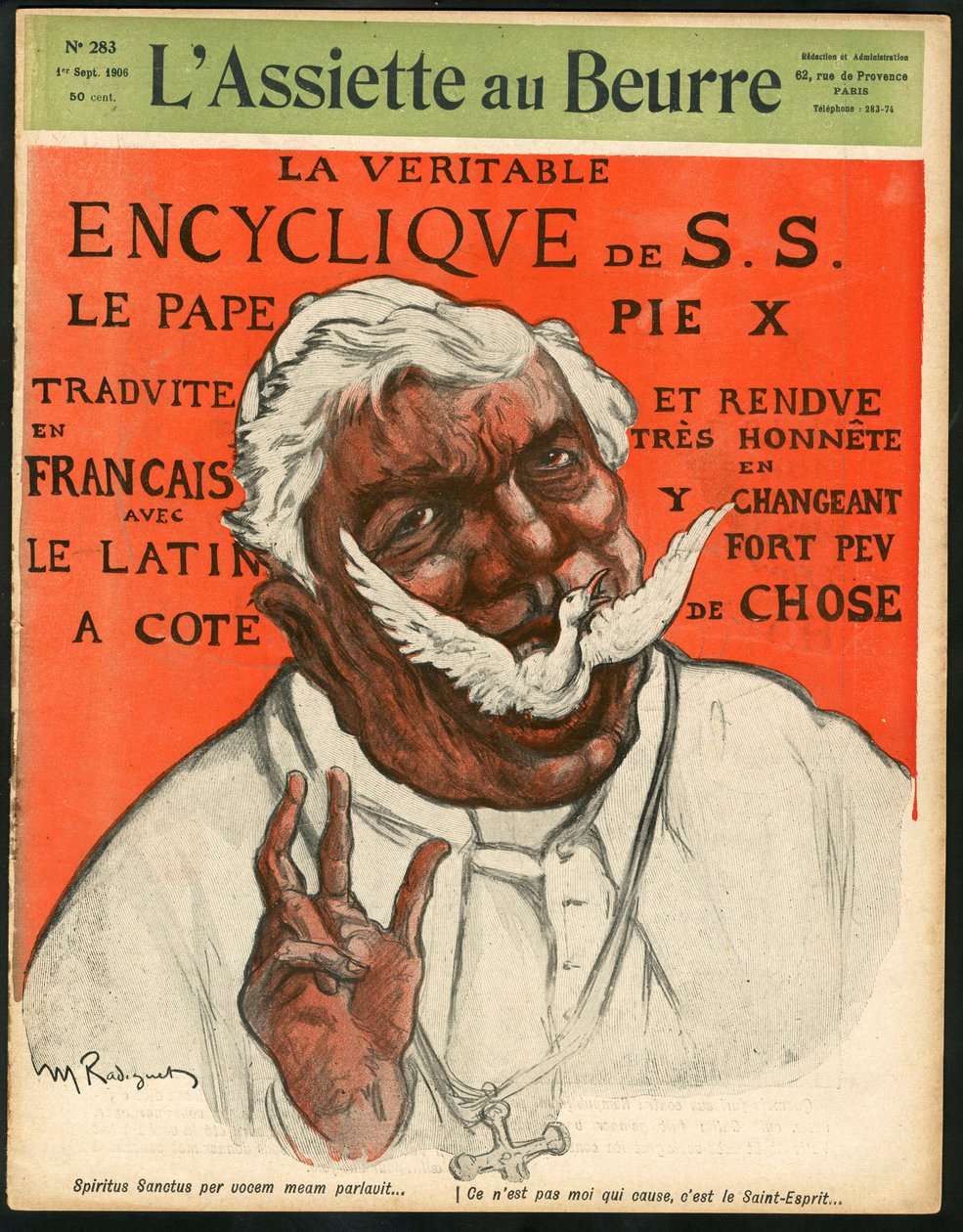 Titelblatt von „The Butter Plate“, Nummer 283, Satirique en Couleurs von Maurice Radiguet