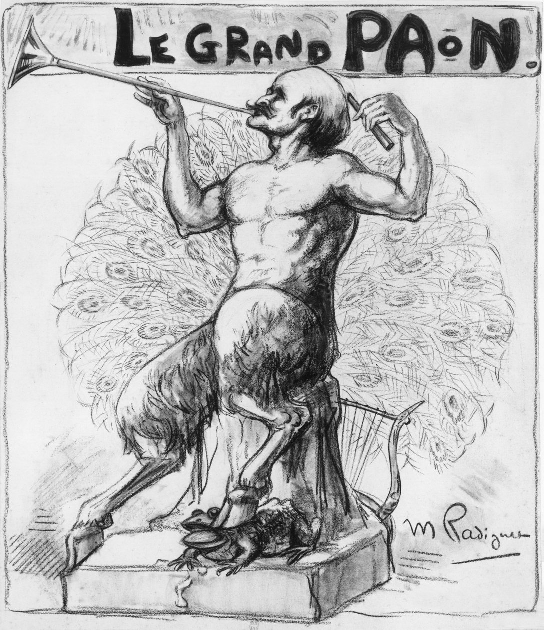 Der große Pfau, Karikatur von Maurice Radiguet von Edmond Rostand (1868-1918) französischer Schriftsteller von Maurice Radiguet