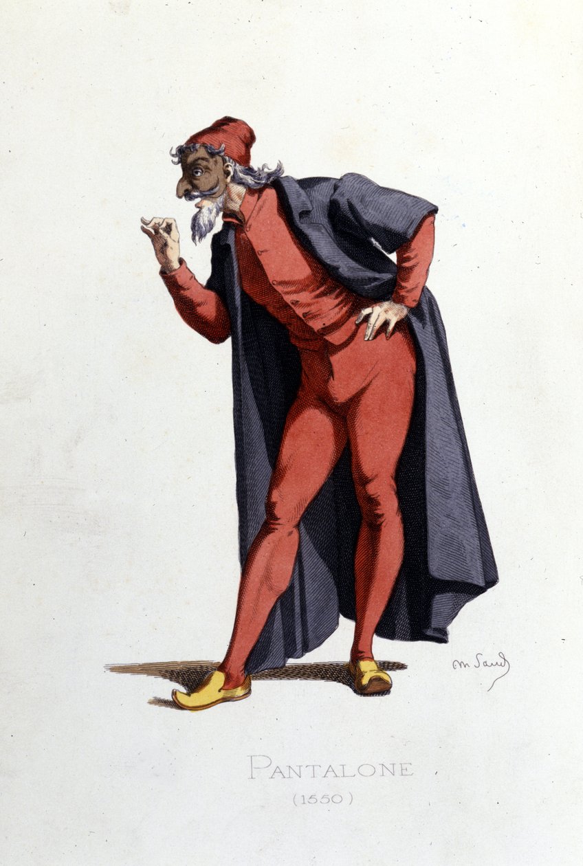 Kostüm und Theaterfigur: Pantalone (en fr. Pantalone, Arzt) stammt aus "Masques et bouffons" (italienische Komödie: Commedia dell