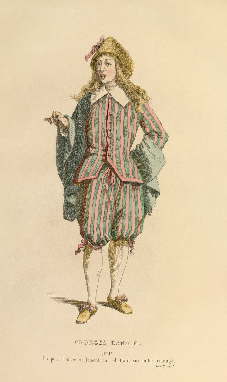 Kostüm für die Rolle des Lubin, um 1868 von Maurice Sand