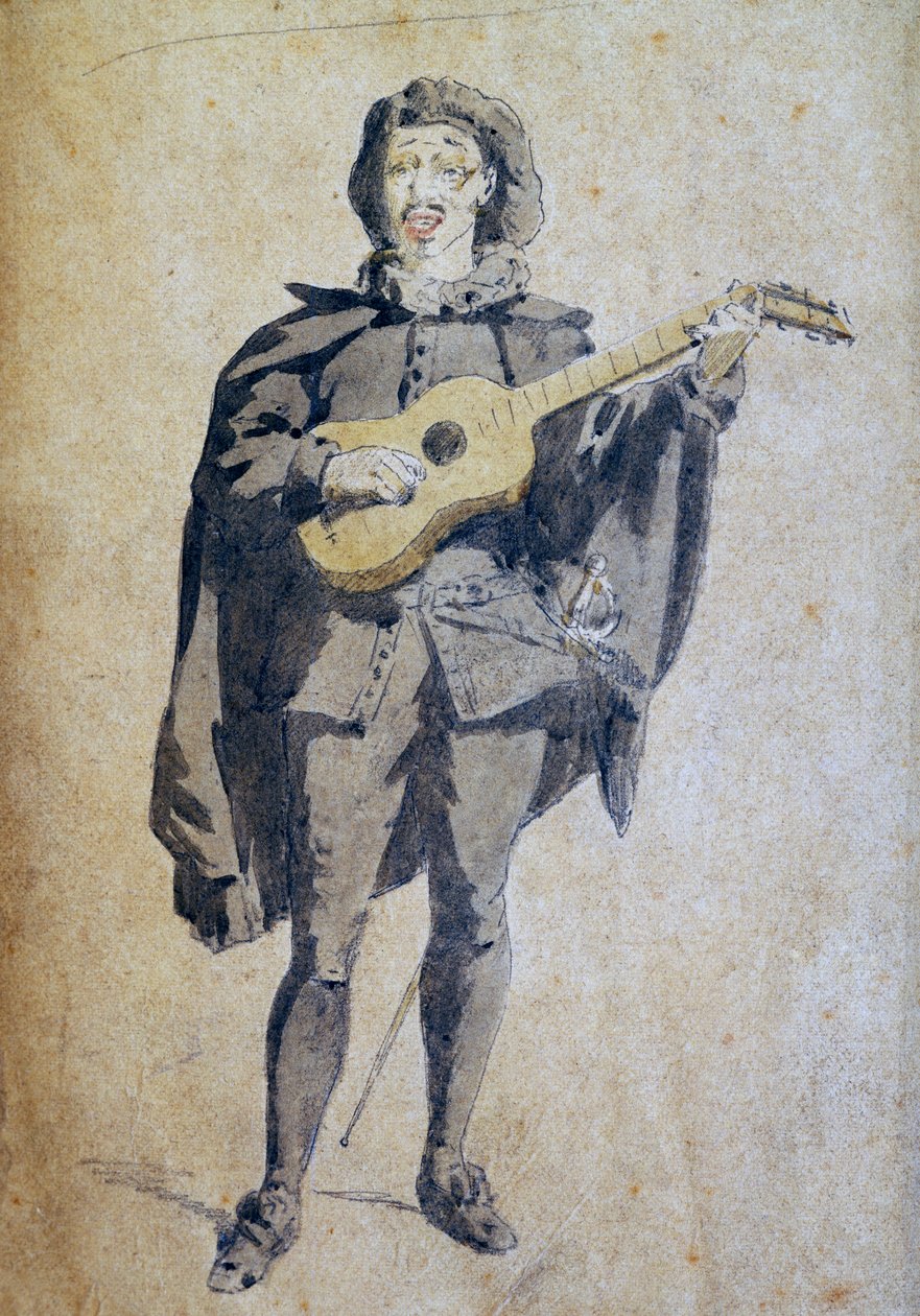 Scaramouche, Illustration von Maurice Sand, Stich aus Commedia dell