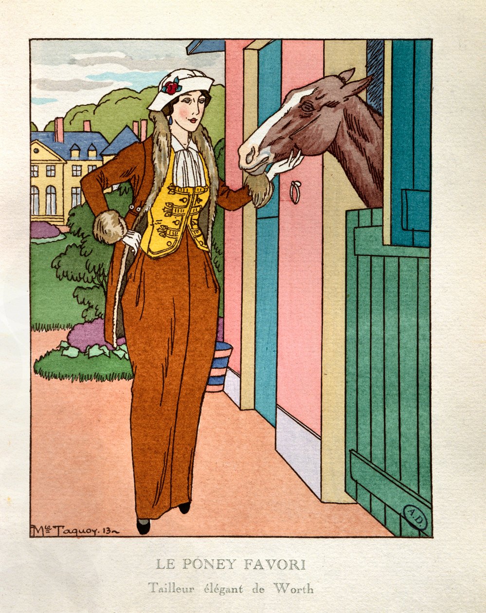 Das Lieblingspony. Pariser Mode: Stilvoller Schneider von Charles Frederic Worth (1825-1895) von Maurice Taquoy