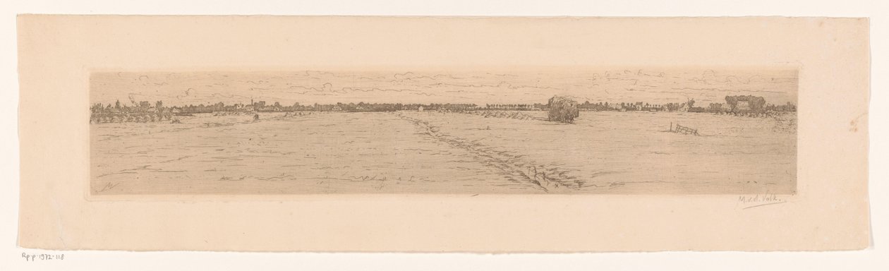 Weidelandschaft mit Heuwagen von Maurits van der Valk (signed by artist)