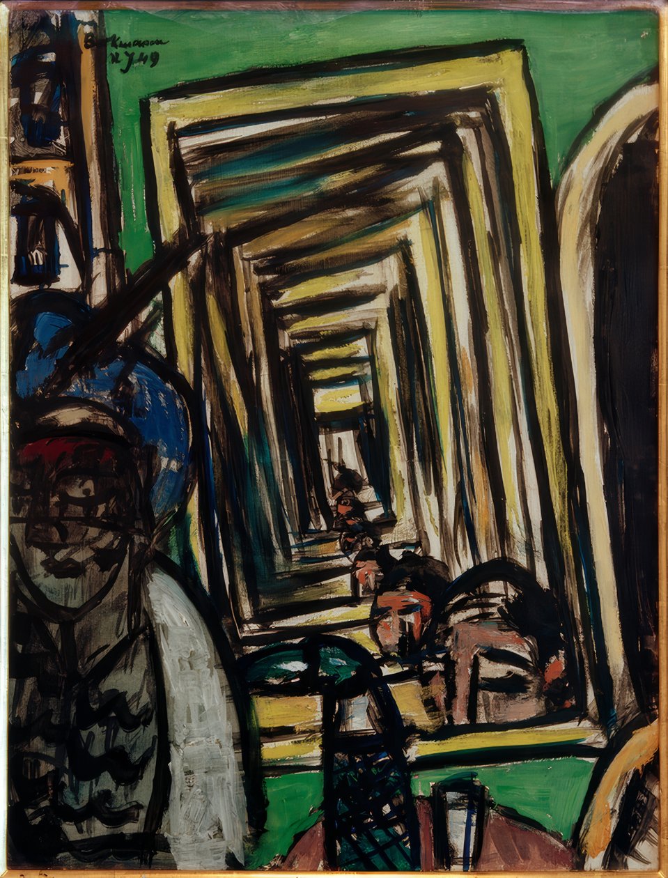 Café-Interieur mit Spielspiegel von Max Beckmann