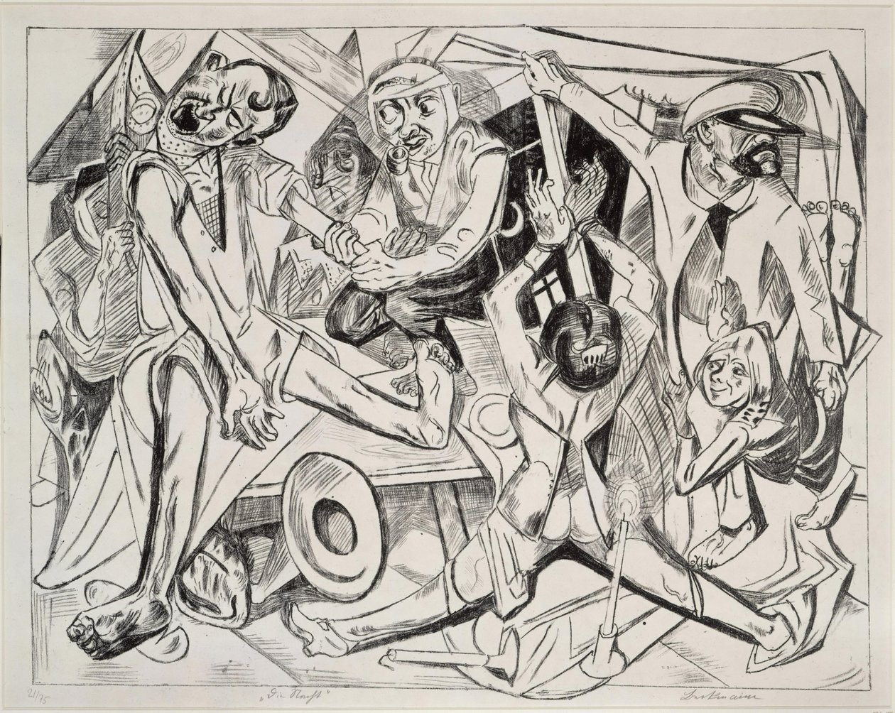 Die Nacht (Blatt 7 aus: „Die Hölle“) von Max Beckmann