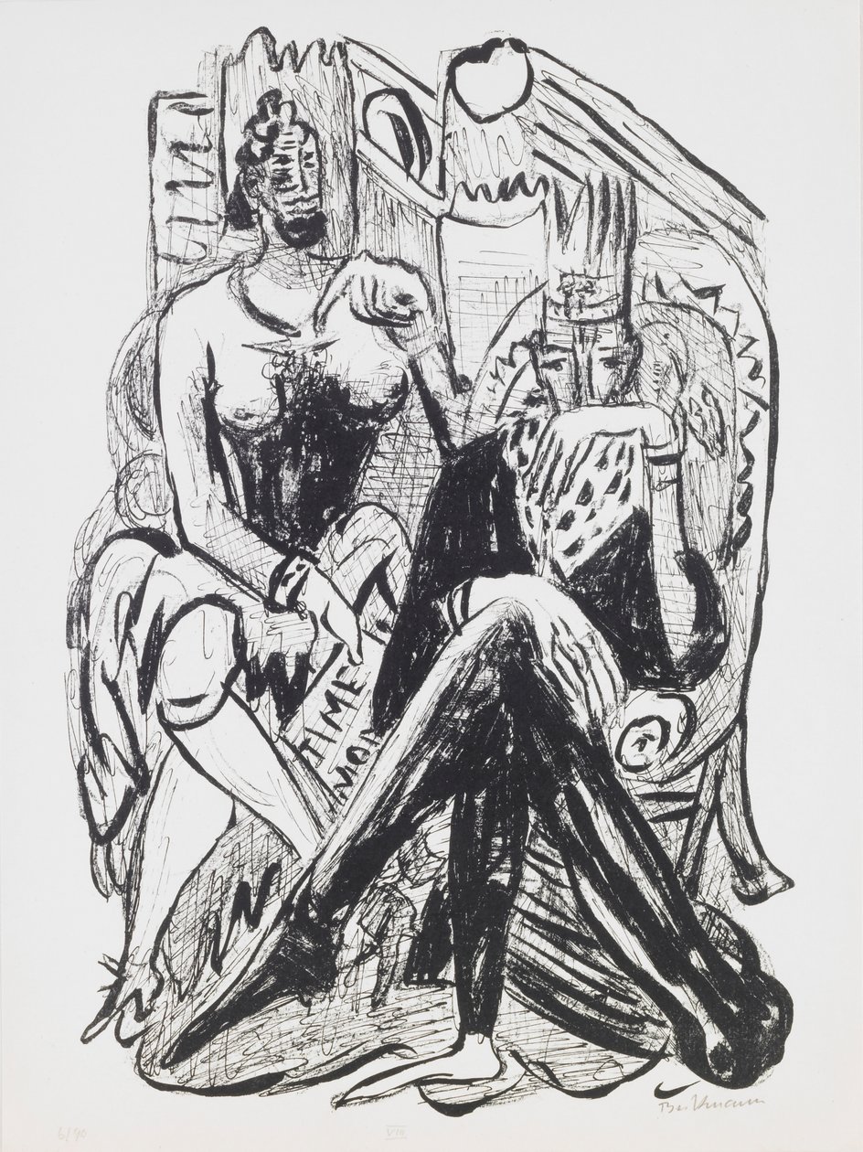 König und Demagoge, Tafel 8 aus dem Portfolio „Tag und Traum“ von Max Beckmann