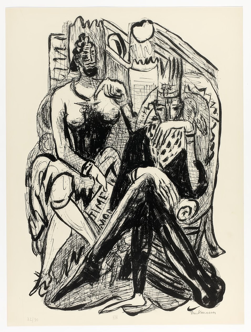 König und Demagoge, Platte acht aus Tag und Traum von Max Beckmann