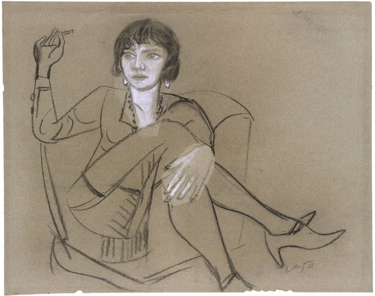 Quappi im Clubsessel, rauchend von Max Beckmann