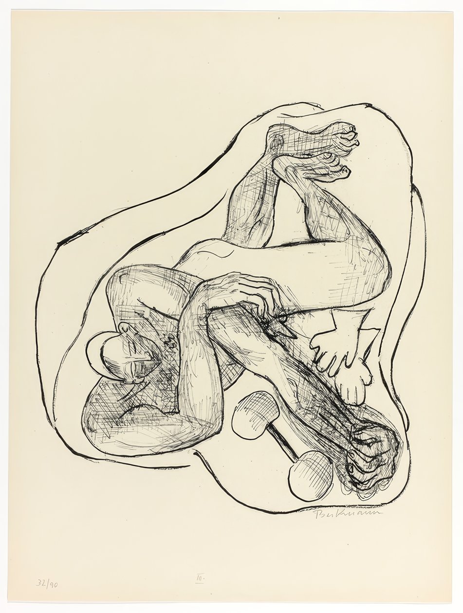 Schlafender Athlet, Platte drei aus Tag und Traum von Max Beckmann