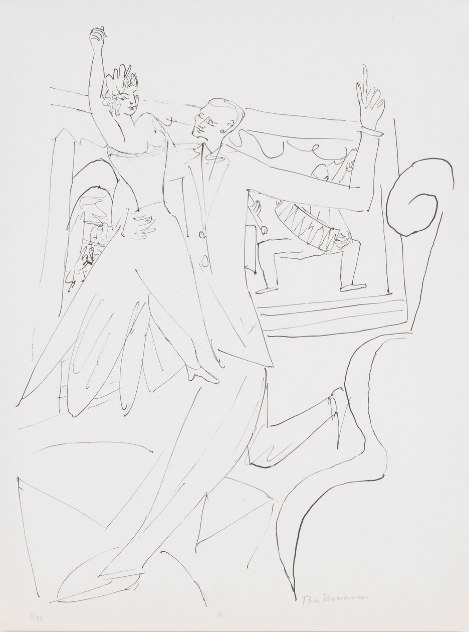 Tango, Platte 4 aus dem Portfolio „Tag und Traum“ von Max Beckmann