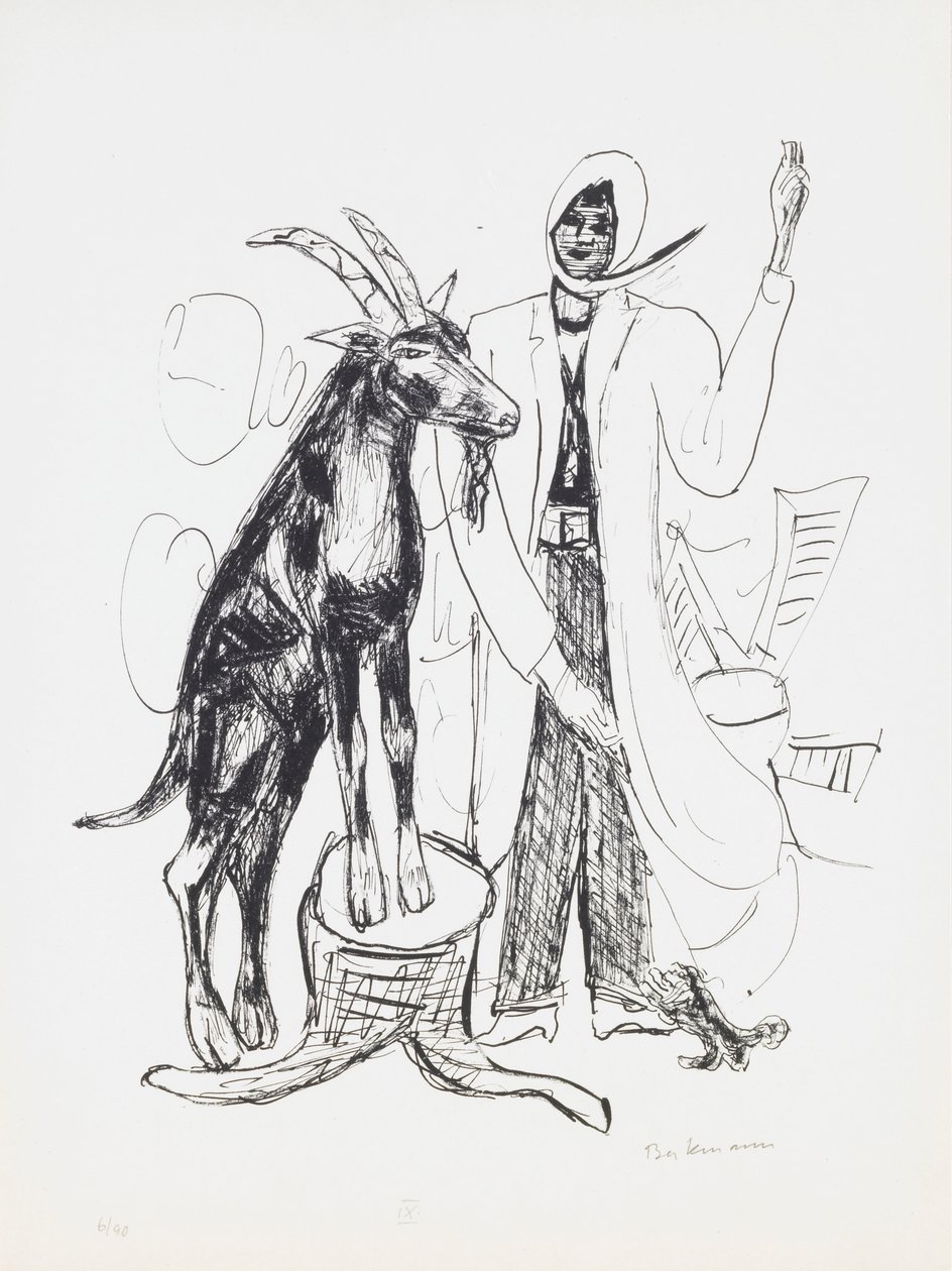 Der Hirsch, Platte 9 aus dem Portfolio „Tag und Traum“ von Max Beckmann