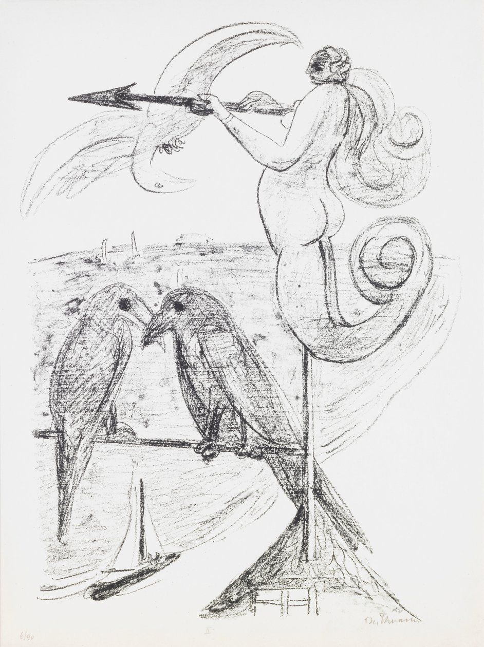 Wetterfahne, Platte 2 aus dem Portfolio „Tag und Traum“ von Max Beckmann