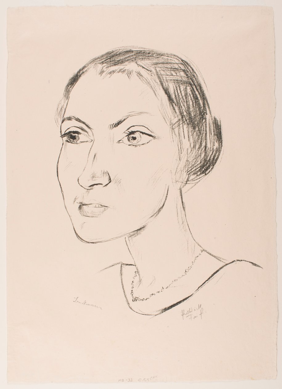 Frau mit Halskette (Frau Parcus) von Max Beckmann