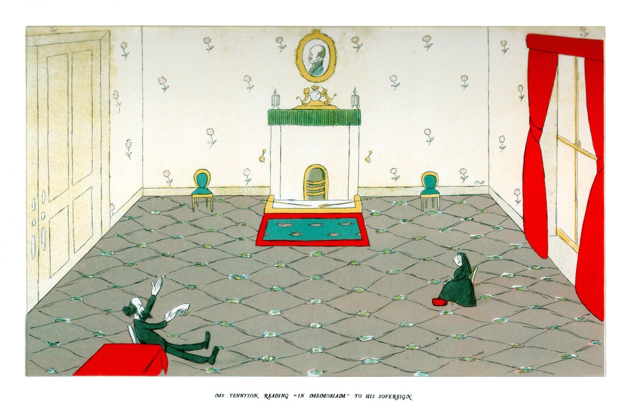 Mr. Tennyson liest In Memoriam seiner Majestät vor, 1904 von Henry Maximilian Beerbohm