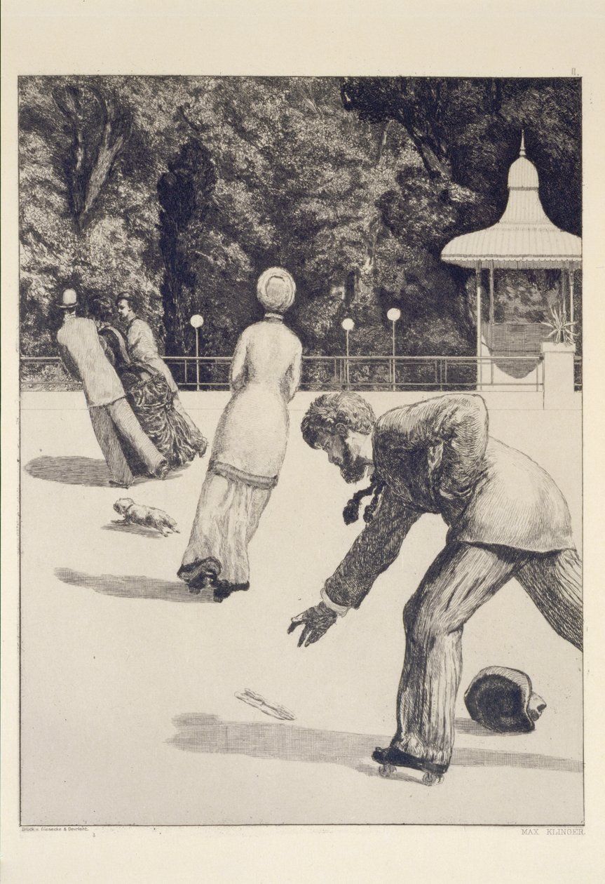 Aktion, Blatt 2 aus der Serie „Paraphrase über das Finden eines Handschuhs“ von Max Klinger