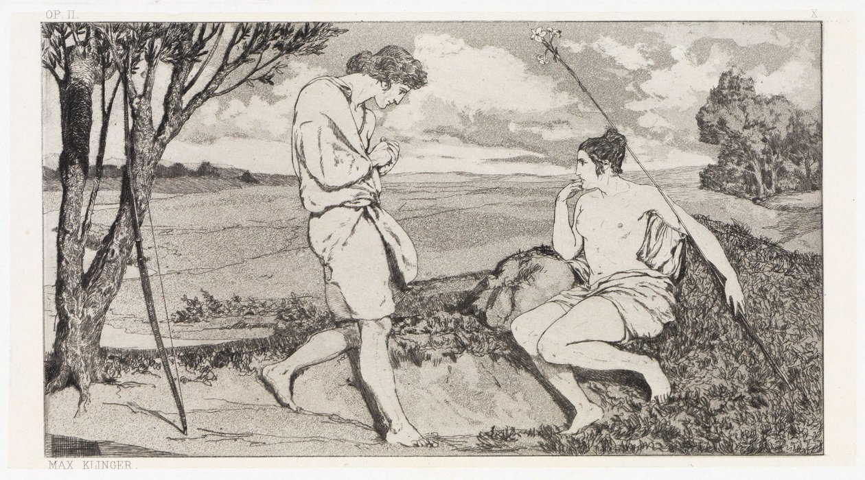 Apollo und Daphne I (Rettungen Ovidischer Opfer, Opus II, Blatt 10) von Max Klinger