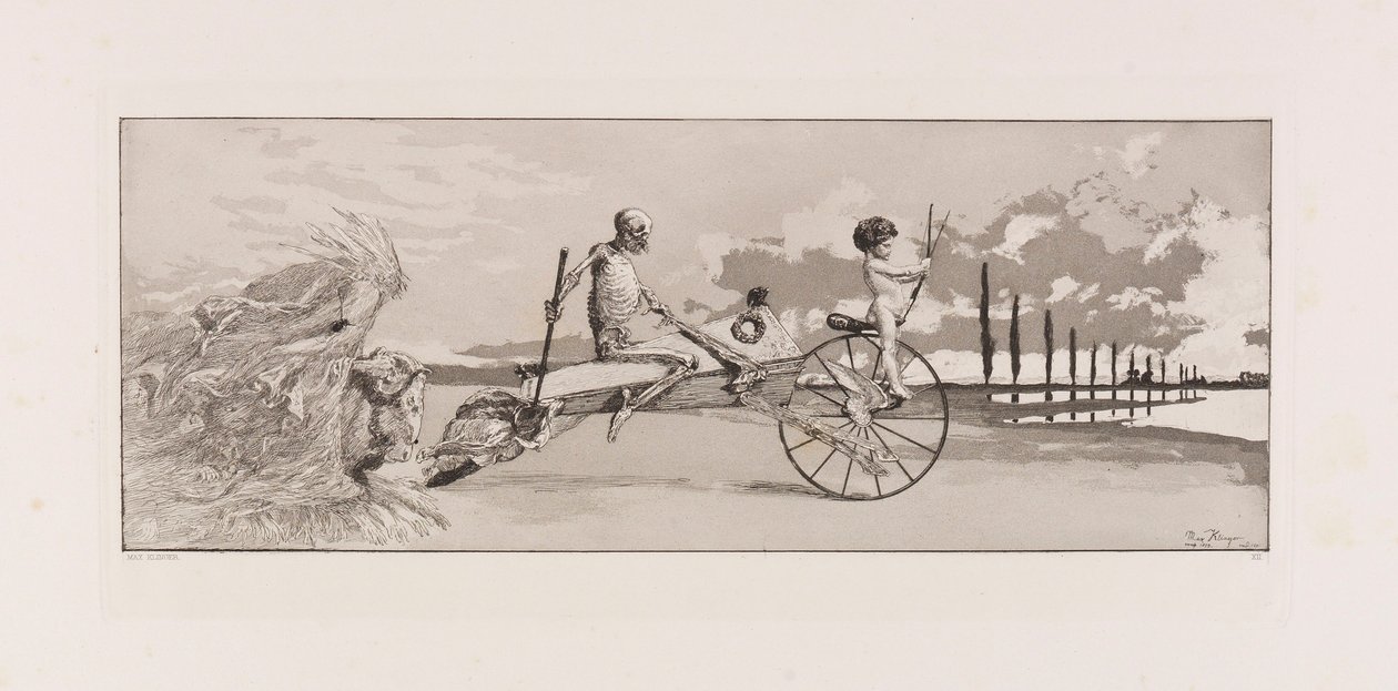 Amor, Tod und Jenseits, Platte XII aus Intermezzos..., 1881 von Max Klinger