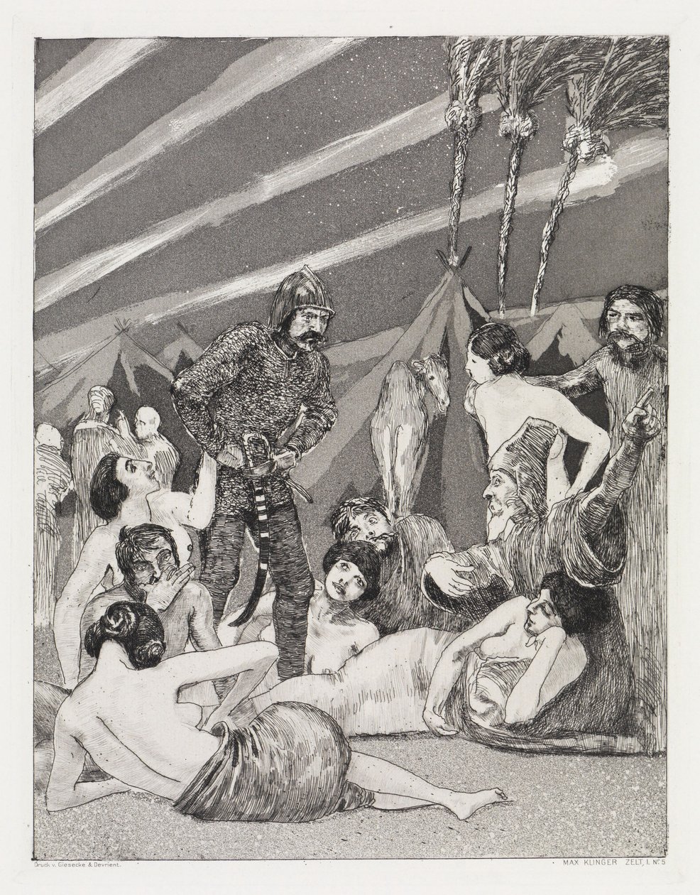 Das Lager (Zelt, Opus XIV, 1. Teil, Nr. 5) von Max Klinger