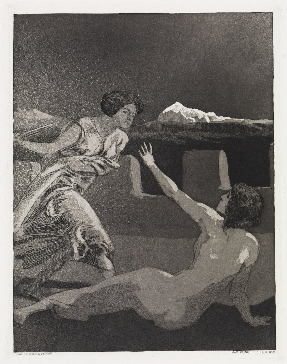 Drohung (Zelt, Opus XIV, 2. Teil, Nr. 31) von Max Klinger
