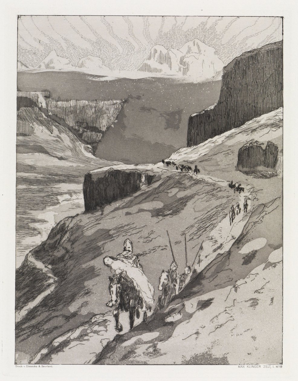 Durch Gebirge (Zelt, Opus XIV, 1. Teil, Nr. 19) von Max Klinger