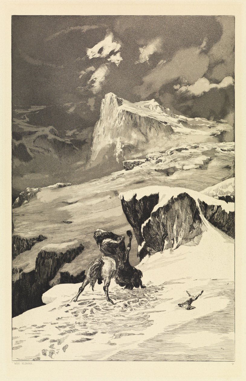 Kämpfende Zentauren (Intermezzi, Opus IV, Blatt 5) von Max Klinger