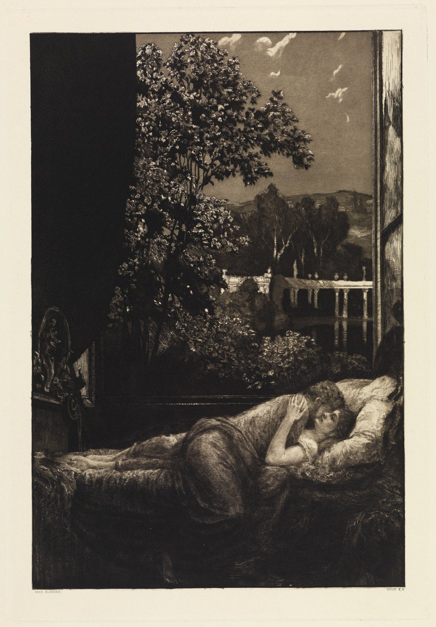 Nacht (Glück) (Eine Liebe, Opus X, Blatt 5) von Max Klinger