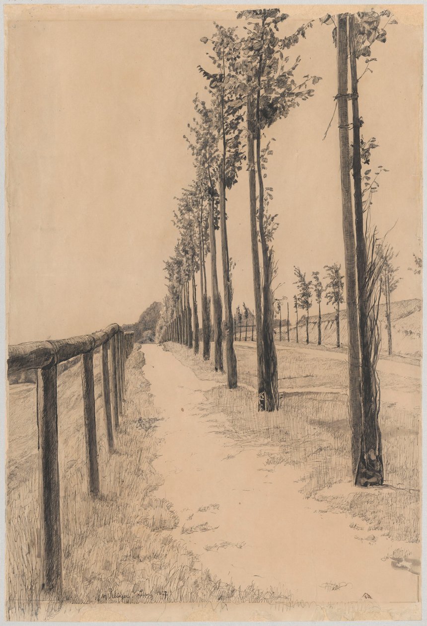 Baumallee entlang der Straße von Max Klinger