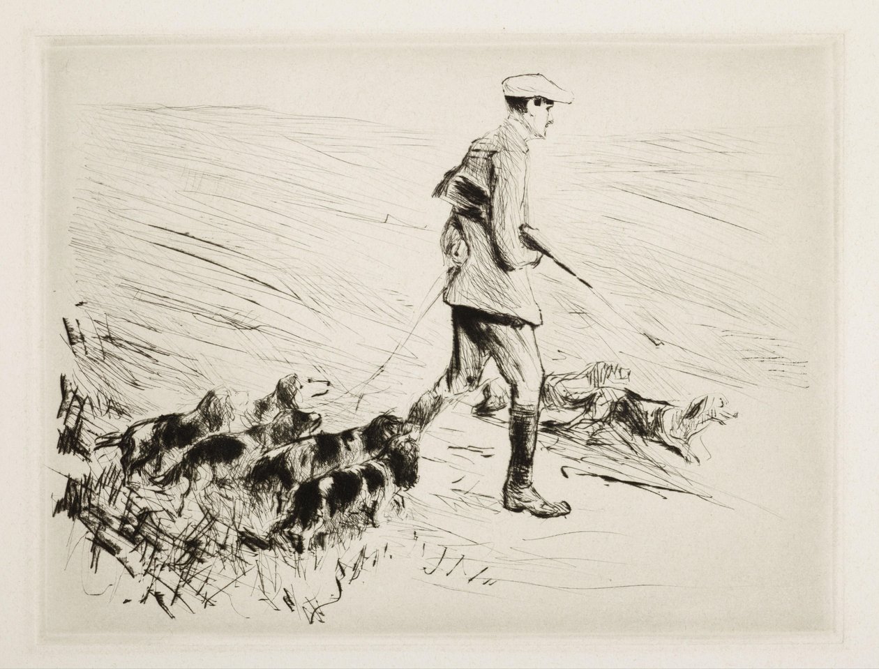 Jäger mit Hunden von Max Liebermann