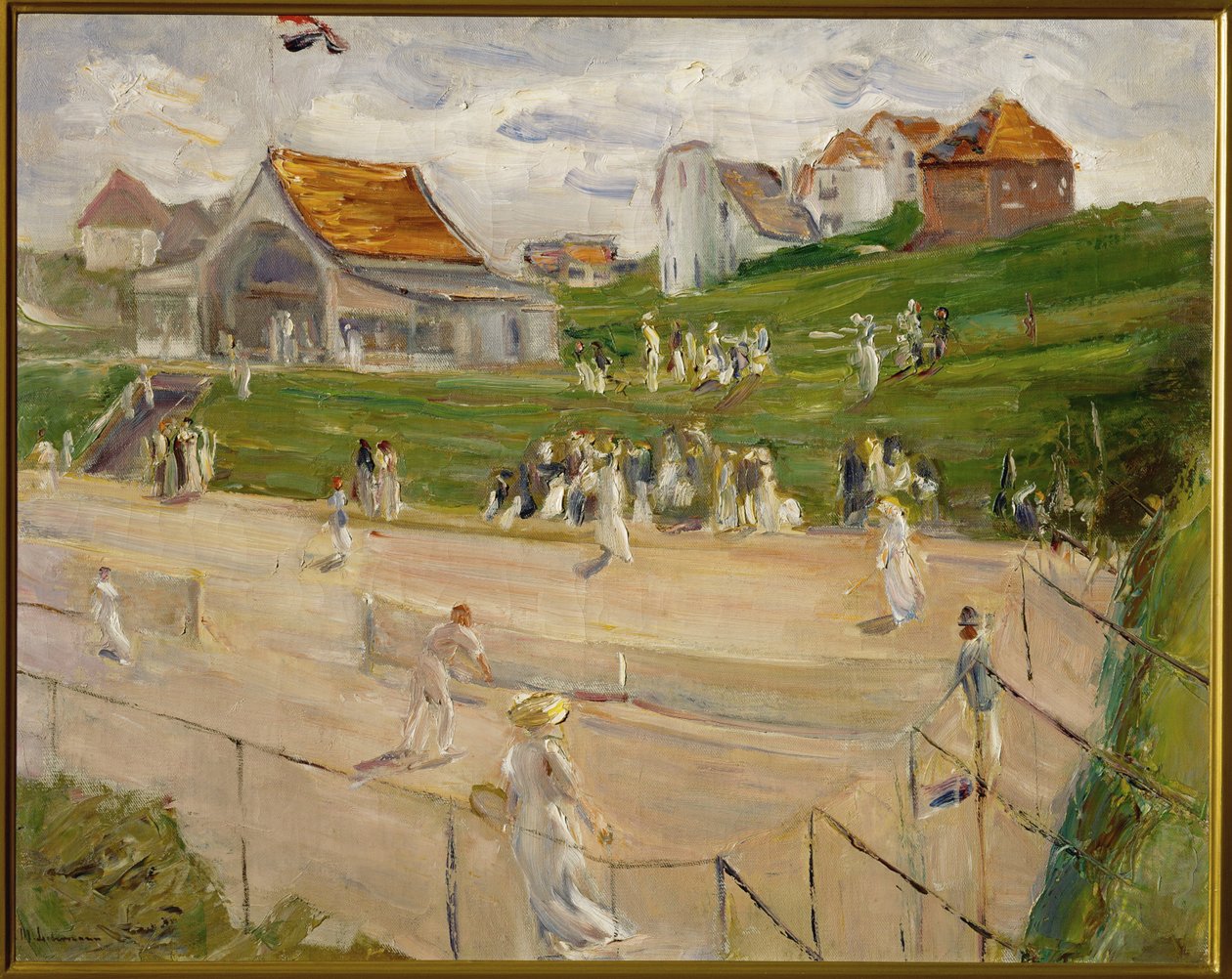 Tennisplatz mit Spielern in Noordwijk, Niederlande von Max Liebermann
