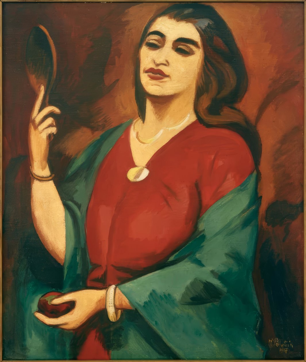 Bildnis in Rot und Grün von Max Pechstein