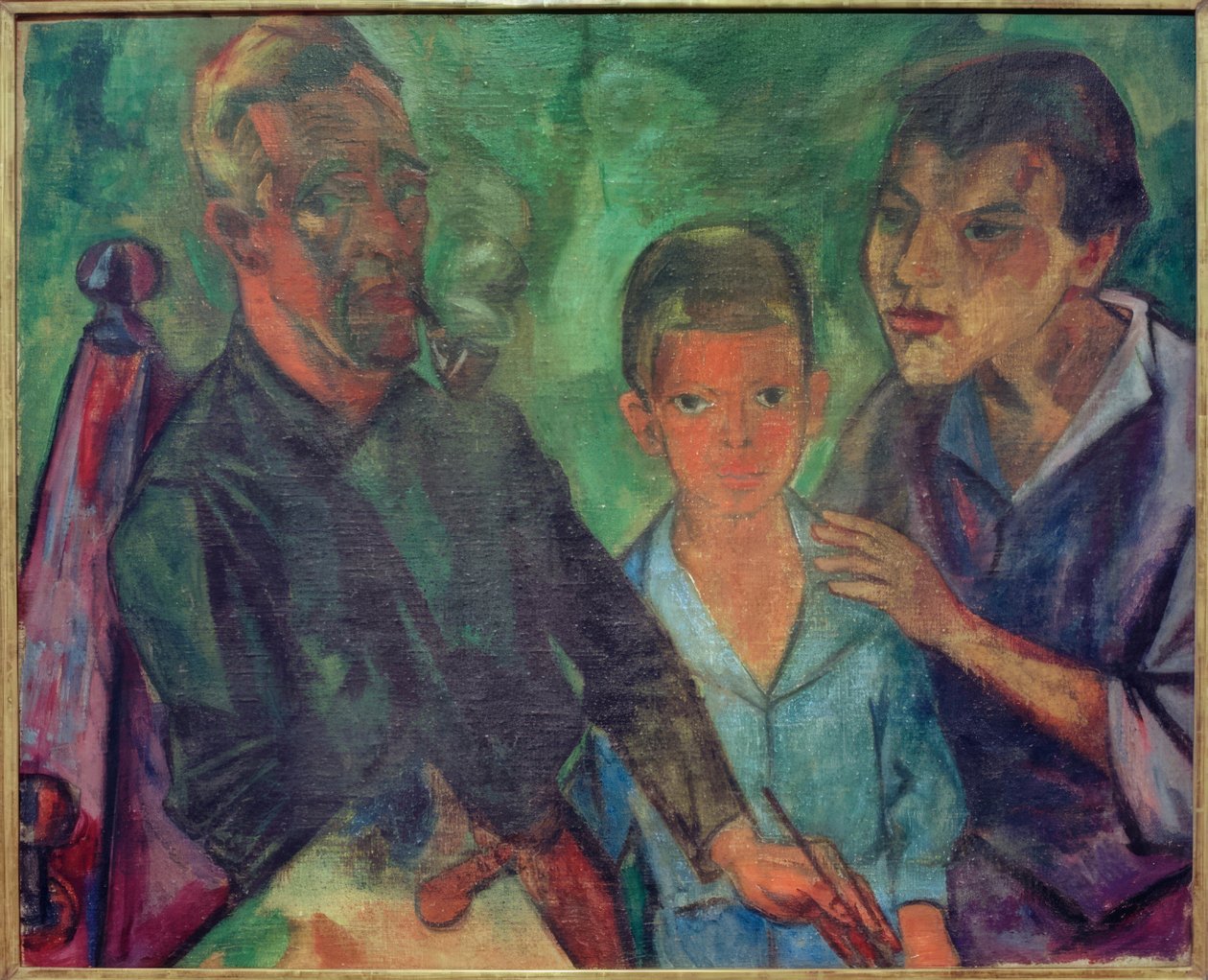 Der Künstler und seine Familie von Max Pechstein