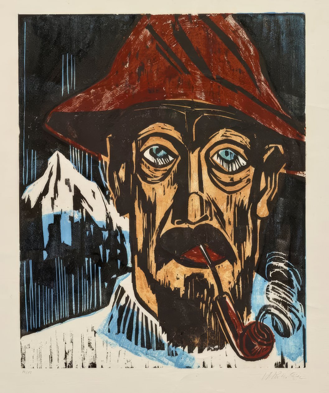 Mann mit Pfeife von Max Pechstein