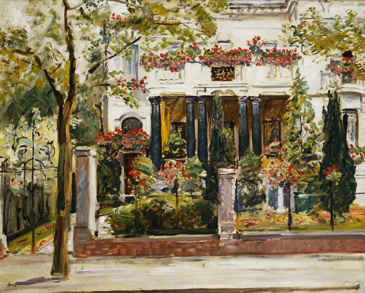 Der Vorgarten der Steinbartschen Villa in Berlin, 1911 von Max Slevogt