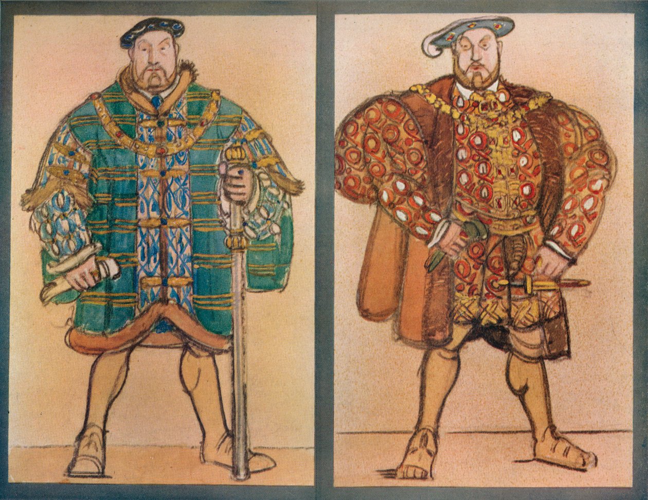 Kostümentwürfe für Heinrich VIII, Théâtre de l