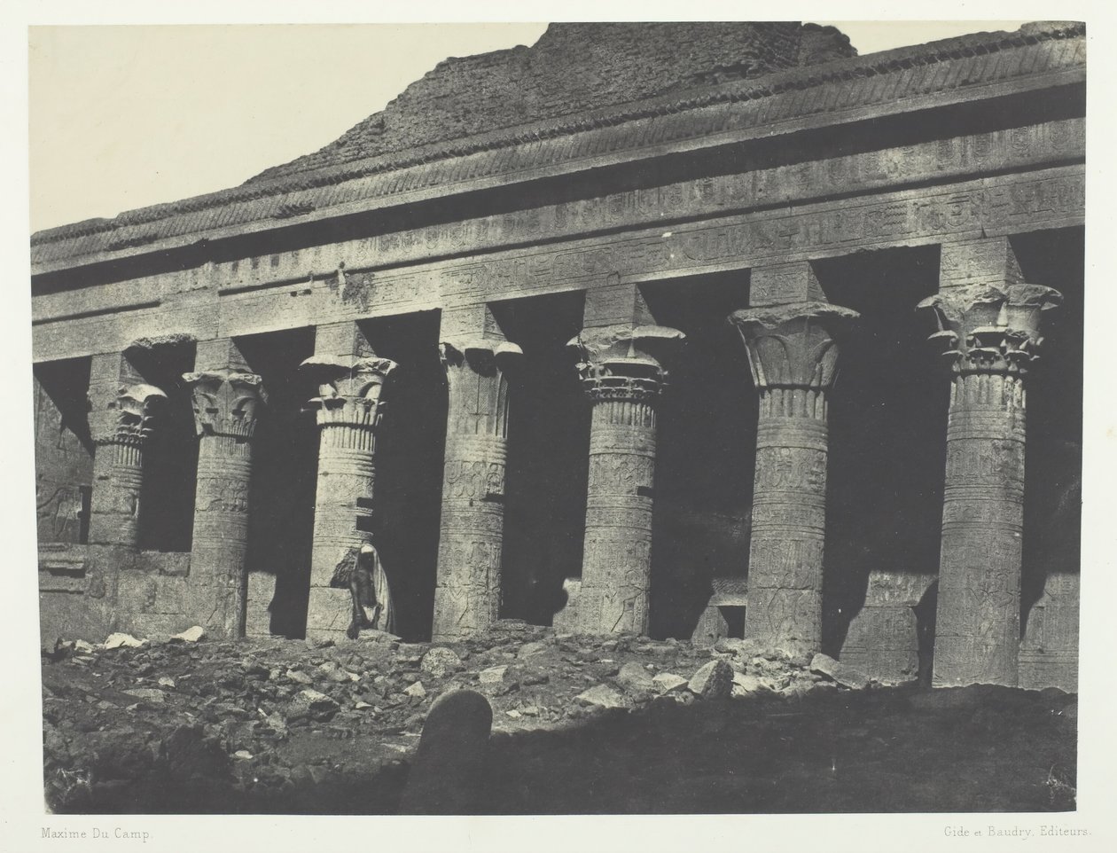 Großer Tempel der Isis in Philä, Galerie Orientale, Nubien, 1849-51, gedruckt 1852 von Maxime Du Camp