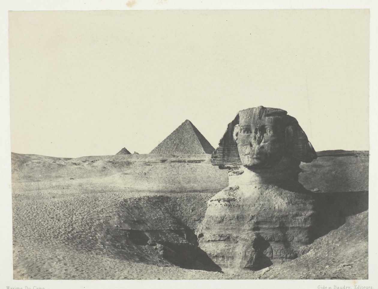 Der Sphinx von vorne gesehen, Mittelägypten, 1849-51, gedruckt 1852 von Maxime Du Camp