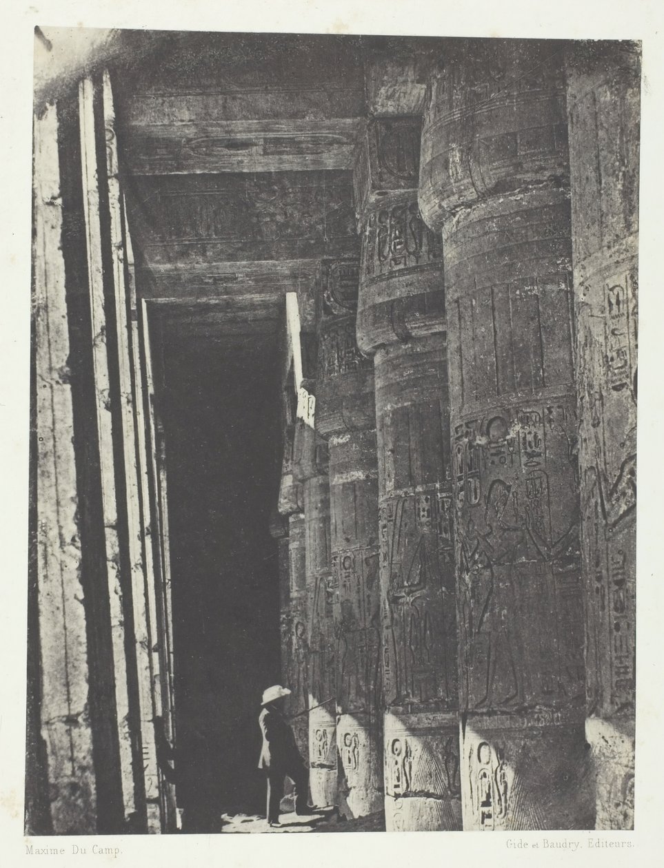 Médinet-Habou, Galerie des Palastes von Ramses-Méiamoun, Theben, 1849-51, gedruckt 1852 von Maxime Du Camp