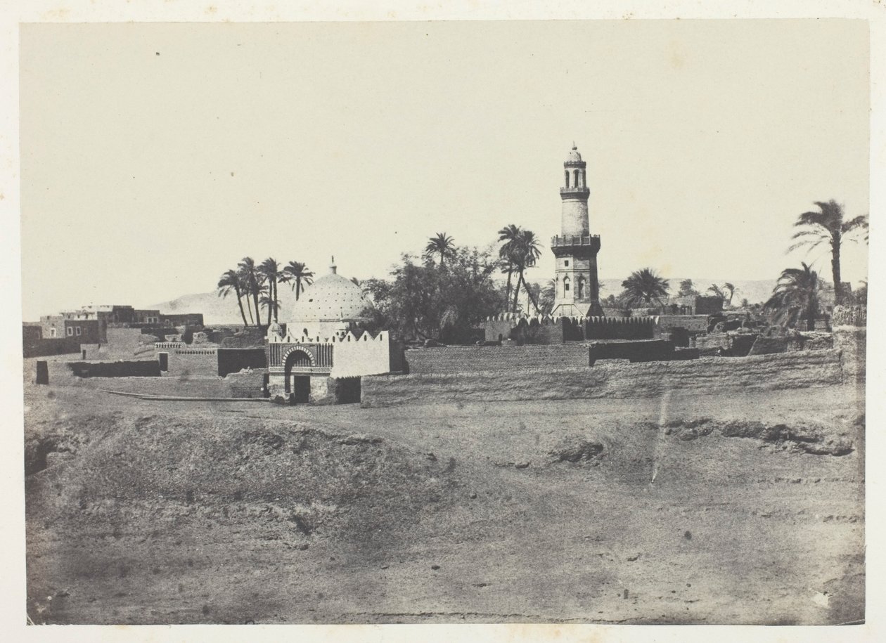 Moschee von El-Arif und Grab von Mourad-Bey, Oberägypten, Tafel 13 aus dem Album "Ägypten, Nubien, Palästina und Syrien" (1852) von Maxime Du Camp