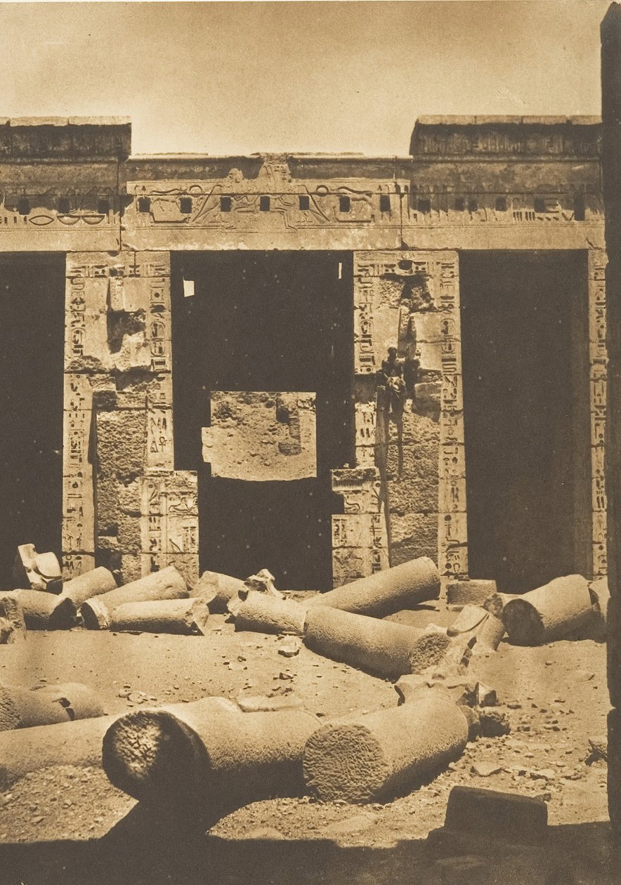 Pfeiler im Hof des Palastes von Ramses-Meiamoun, in Medinet-Habu Theben, 1849-50 von Maxime Du Camp
